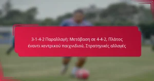 Read more about the article 3-1-4-2 Παραλλαγή: Μετάβαση σε 4-4-2, Πλάτος έναντι κεντρικού παιχνιδιού, Στρατηγικές αλλαγές
