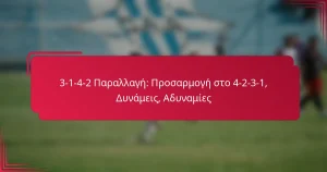Read more about the article 3-1-4-2 Παραλλαγή: Προσαρμογή στο 4-2-3-1, Δυνάμεις, Αδυναμίες