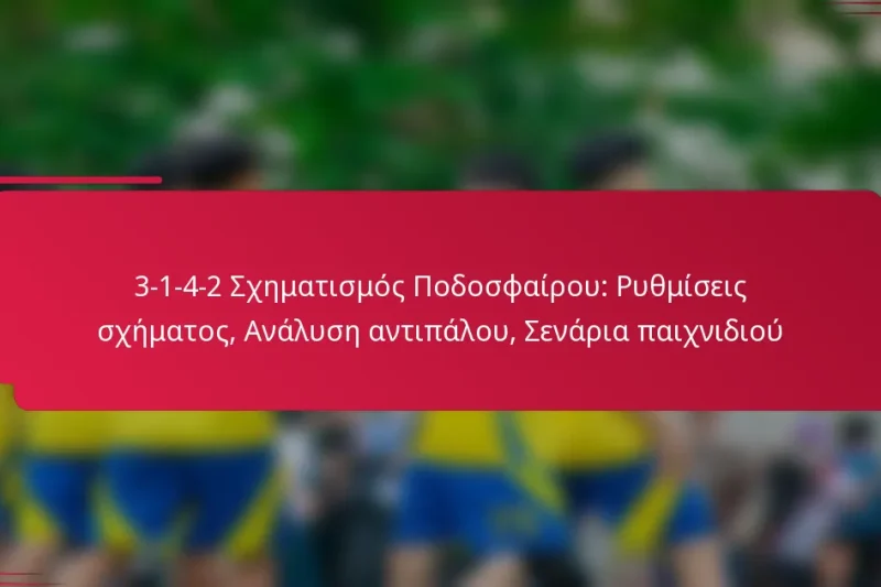 3-1-4-2 Σχηματισμός Ποδοσφαίρου: Ρυθμίσεις σχήματος, Ανάλυση αντιπάλου, Σενάρια παιχνιδιού