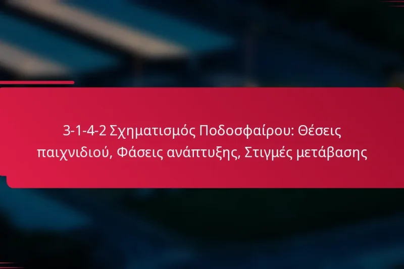 3-1-4-2 Σχηματισμός Ποδοσφαίρου: Θέσεις παιχνιδιού, Φάσεις ανάπτυξης, Στιγμές μετάβασης