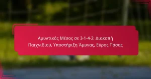 Read more about the article Αμυντικός Μέσος σε 3-1-4-2: Διακοπή Παιχνιδιού, Υποστήριξη Άμυνας, Εύρος Πάσας