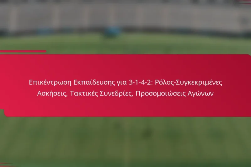 Επικέντρωση Εκπαίδευσης για 3-1-4-2: Ρόλος-Συγκεκριμένες Ασκήσεις, Τακτικές Συνεδρίες, Προσομοιώσεις Αγώνων