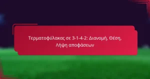 Read more about the article Τερματοφύλακας σε 3-1-4-2: Διανομή, Θέση, Λήψη αποφάσεων