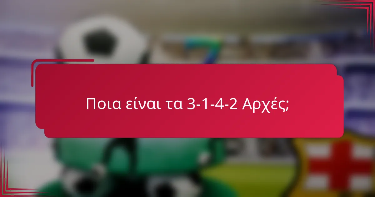 Ποια είναι τα 3-1-4-2 Αρχές;