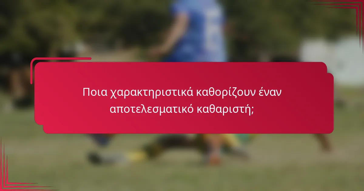 Ποια χαρακτηριστικά καθορίζουν έναν αποτελεσματικό καθαριστή;